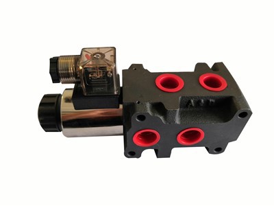 Válvula selectora solenoide dos posiciones, 6 puertos